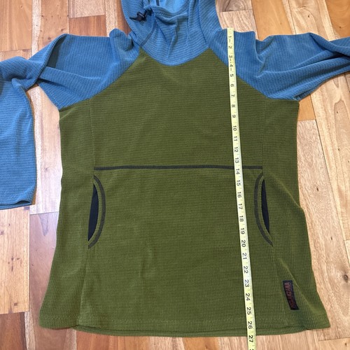 Hoodie Damen Große L Melanzana Olivgrün Türkis Micro Grid Colorado - Bild 6 von 9