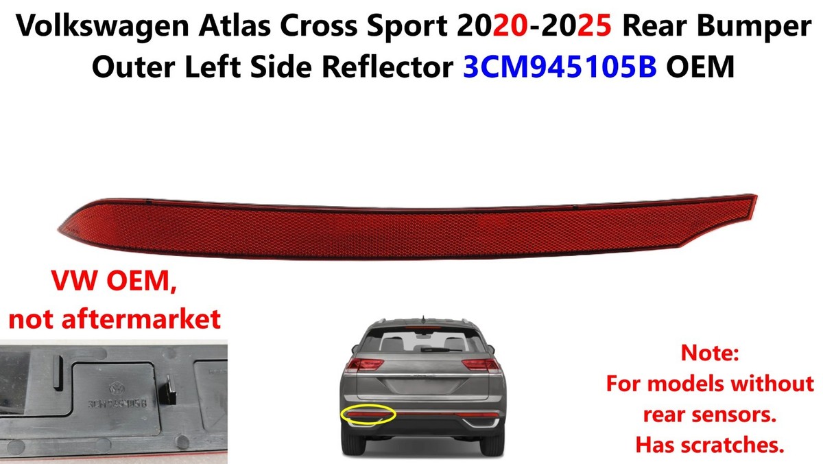 VW Atlas Cross Sport 2020-2025 Rear Bumper Outer Left Side