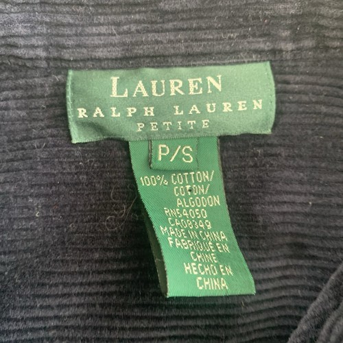 Lauren RALPH LAUREN Petite Small 100% Cotton Navy Blue Corduroy Jacket Womens - Picture 6 of 16