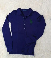 Ralph lauren polo womens Big Logo Long sleeve Violet smail size XS