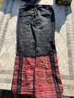 WORNSTAR Men’s Black/Red Flared Paisley Denim Jeans Grommet Accents Size 34 — photo 2