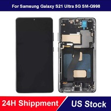 For Samsung Galaxy S21 Ultra 5G SM-G998U1 LCD Display Touch Screen Frame Replace