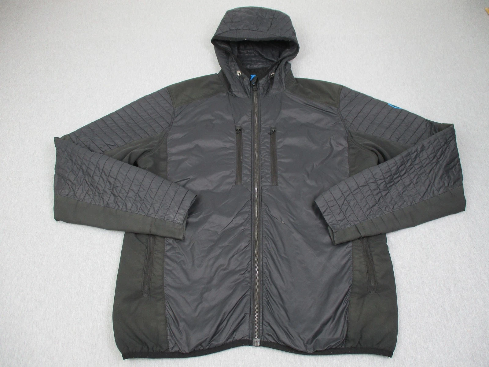 Kuhl Jacket Unisex Medium Gray Quilted Hooded Softshell Full Zip Outdoor Projekt