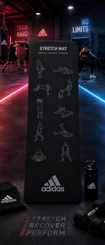 Adidas Premium Stretching Mat Non-Slip Yoga Exercise Fitness Mat