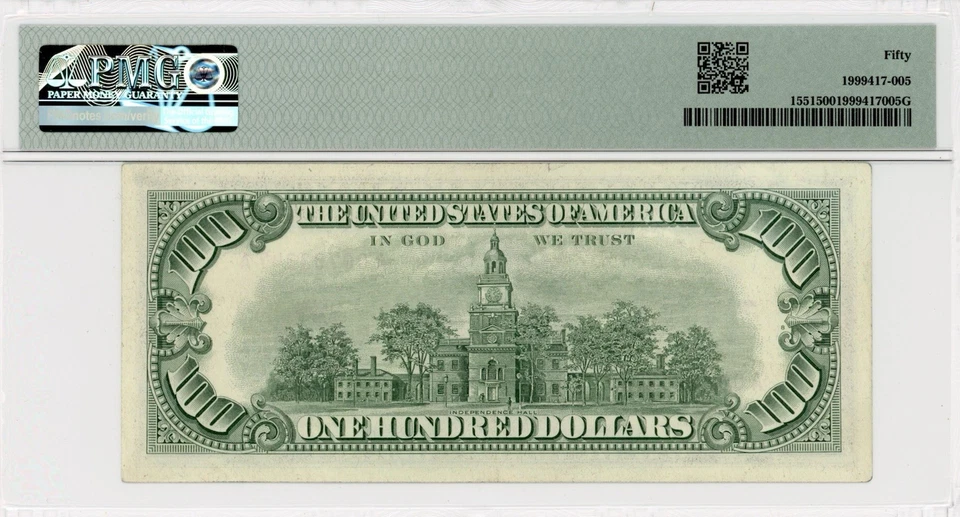 1966 Red Seal $100 Note-Fr. 1551-Scarce Friedberg # - PMG 50 -Red $100 - Image 2 of 2