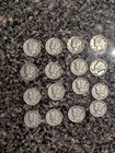 Lot Of 16 Mercury Dimes 1940 - 1945 Coins Incl 1941S Circulated 90% Silver