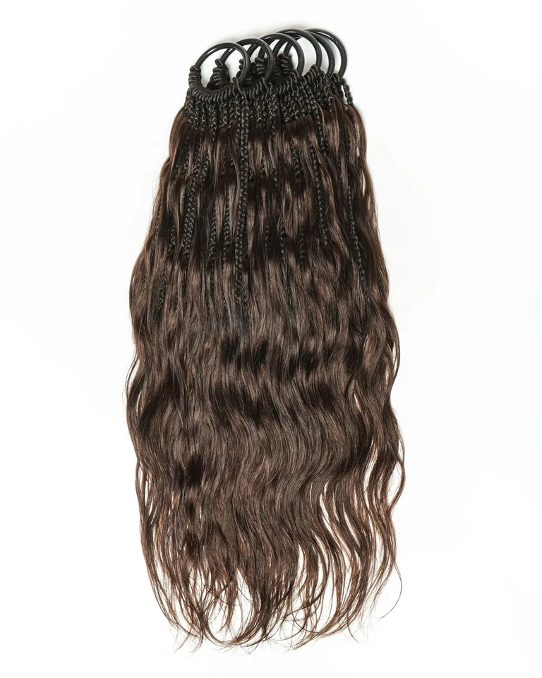 JALIZA 18" Bora Bora Crochet Braids Human Hair Boho Curls 120 Strands D. Brown - Image 2 of 4