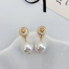2026 Tory Burch T Series Logo Letter Pearl Earrings  TB Serie