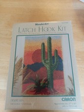 Caron WonderArt Desert Sun Cactus Boho Southwest Latch Hook 4450 Open Started