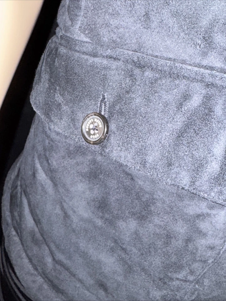 Ralph Lauren Polo M Azul Gamuza Forrado Chaleco Puffer Venta al por menor $998 Foto 4 de 4