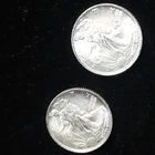 2  1/10 oz .999 Fine Silver Rounds - Walking Liberty Design Fractional Bullion..