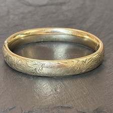 Creed Vintage Hinged Bangle Bracelet 1/20 12k GF Gold Filled 7” 18g