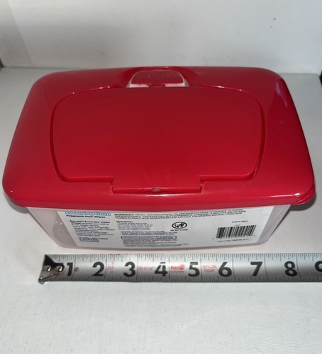 Equate EMPTY Wipes Plastic Flip-Top Tub/Container Red Lid White Base