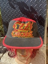 Vintage 1982 Ozzy Osbourne Diary Of A Madman red and black Painter Style Cap/hat