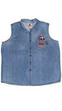 Vintage Loony Tunes cartoons Tasmanian Devil Vest Top Womens XL Denim Stitched
