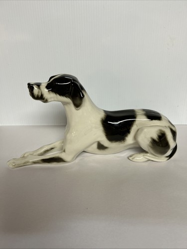 LFZ Lomonosov POINTER porcelain figurine with 1940s made in USSR mark