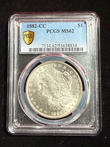 1882 CC MORGAN DOLLAR PCGS MS 62