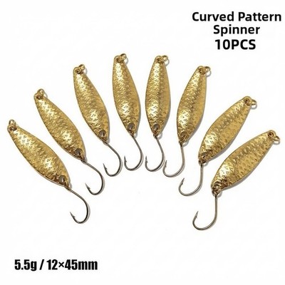 10 Stück Metall Spinner Spoon Köder 32 mm 40 mm Silber Gold Angelköder für B