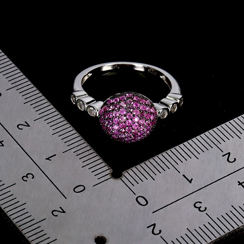 925 Sterling Silver Ring Ruby Myanmar Round Diamond Cut Topaz Gemstone Jewelry 7 - Picture 3 of 13
