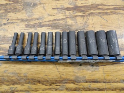 MATCO ADV 13 PIECE 1/4'' DRIVE METRIC 6 POINT ADV DEEP IMPACT SOCKET SET