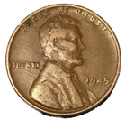 1945 P Lincoln Wheat Cent (G-F) Good to Fine Circulated 1c Copper Coin
