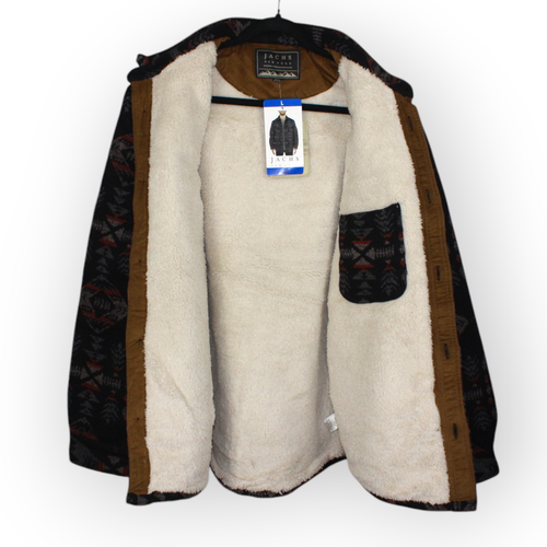 XXL Jachs Wolle Sherpa Jacke JacShirt Hausarbeit Scheune Arbeit Azteken Taschen kostenloser Versand NEU - Bild 2 von 21