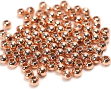 100Pcs/lot 5mm Solid Copper Spacer Ball Beads with Smooth Shiny Clear Coat Metal