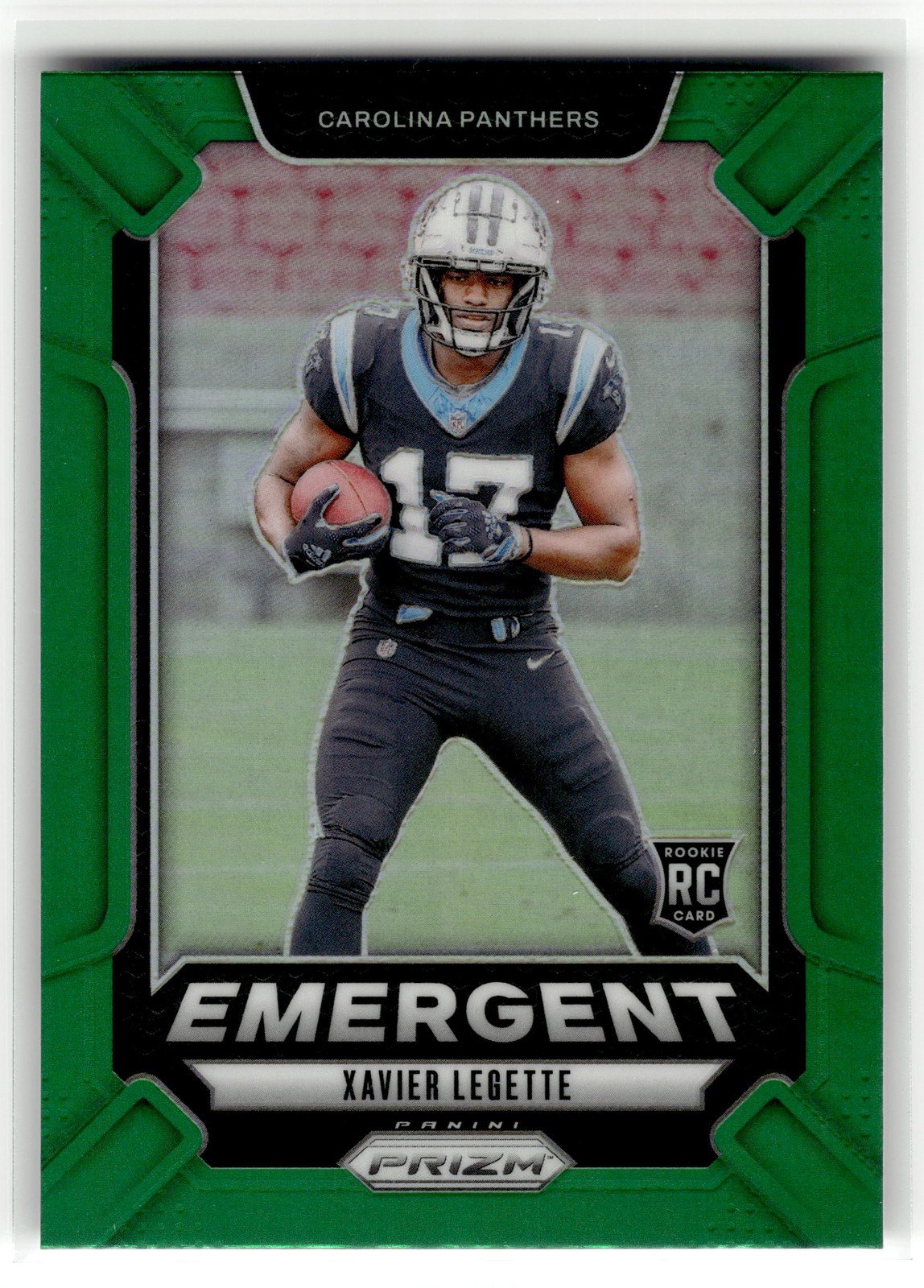 Xavier Legette 2024 Panini Prizm #15 Carolina Panthers Emergent Green Prizm RC