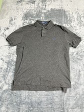 Polo Ralph Lauren Mens Gray Short Sleeve Polo Shirt L 100 Cotton Classic Fit