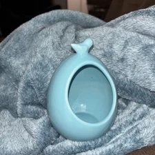 World Market Ceramic Salt Cellar Sugar Bowl Robbin’s Egg Blue Bird W/o Spoon