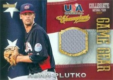 Adam Plutko jersey relic baseball card 2014 Panini Collegiate Game Gear #39