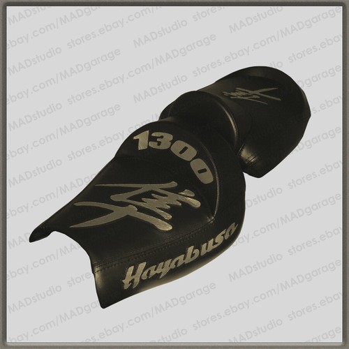 Unique Custom Seat COVER Suzuki Hayabusa 99-07 (1Gen) Black+Red-Chrome (3pillow) - Picture 3 of 11