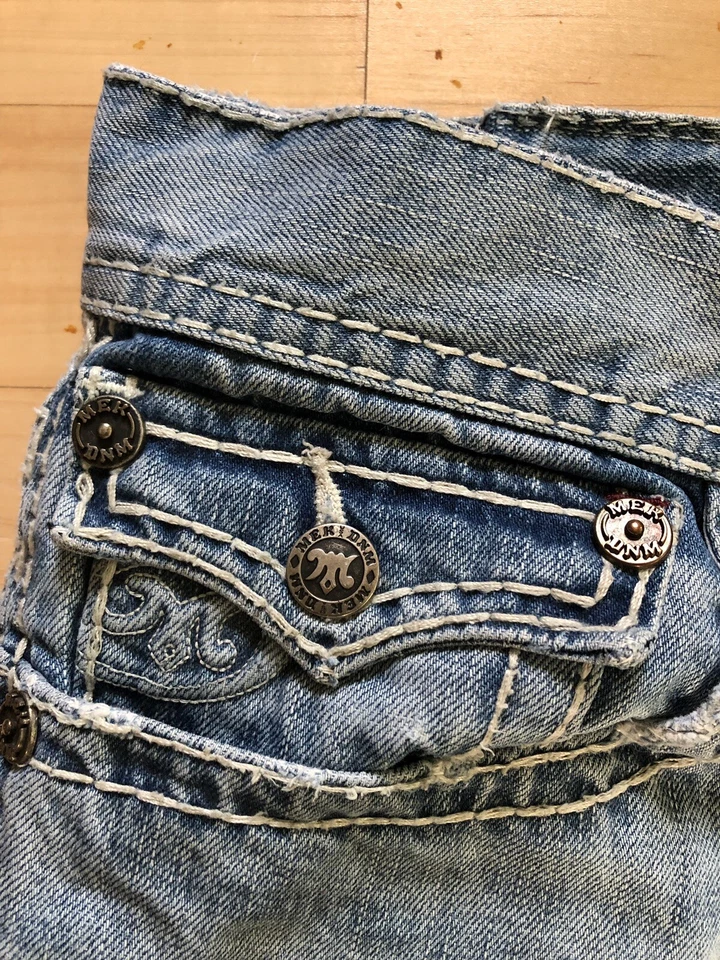 Mek Denim Men Distressed Straight Fit Jeans Size 42/34 - Image 4 of 4