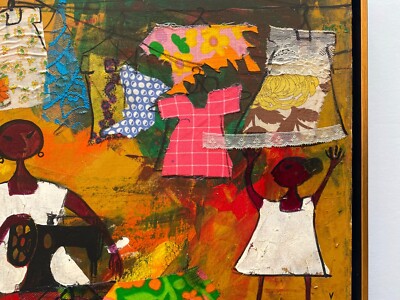 ALIZANDRO VALENCIA RARE MID CENTURY MODERN FRAMED ORIGINAL MIXED