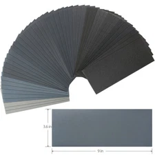 Wet & Dry Sandpaper Sanding Sheets Grit 80 to 5000 9x3.6 Inch Sand Paper Lot