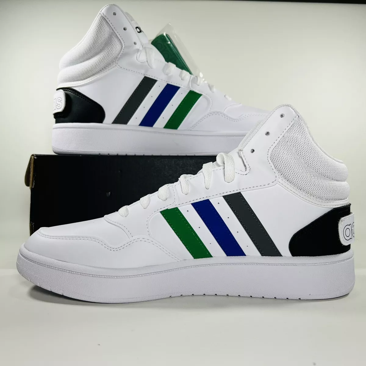 Adidas men hotsell white hoops 2.