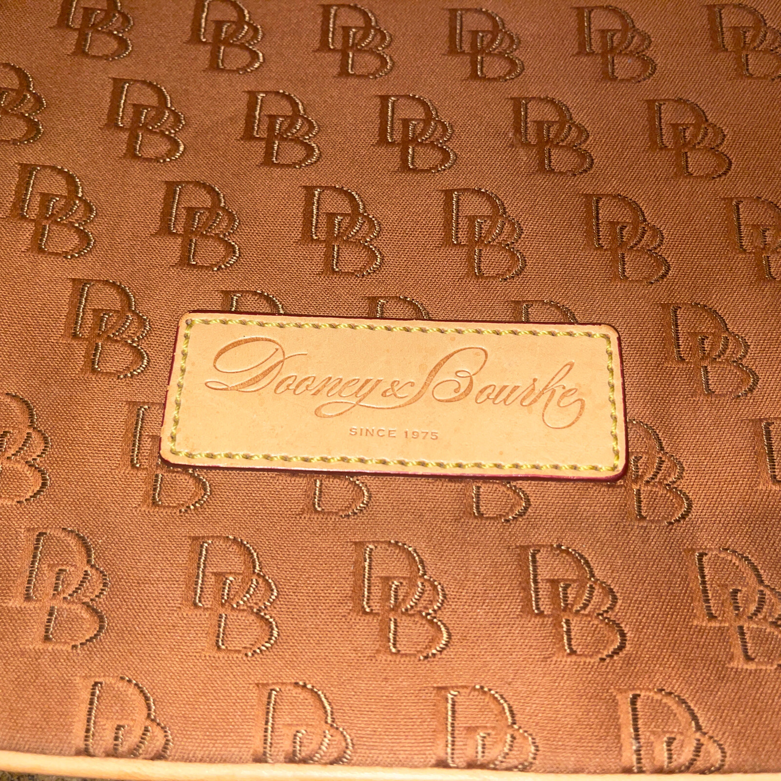 DOONEY & BOURKE Tan DB Logo Canvas & Leather Larg… - image 2