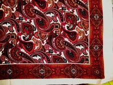 VINTAGE 100 SILK SCARF PANEL PAISLEY DESIGN SIZE 36" x 36" NEW