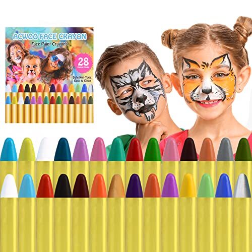 ACWOO Body Painting, 28 Colori Face Painting, Kit Pittura Pancia Face (G8A)