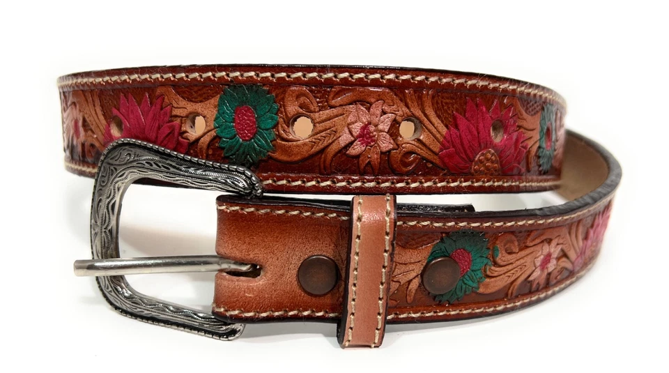 ДЕТСКИЙ КОЖАНЫЙ РЕМЕНЬ ВЕСТЕРН РУЧНОЙ РАБОТЫ ДЛЯ ДЕВОЧЕК МАЛЫШЕЙ ЯСЕЛЬНОГО ВОЗРАСТА КОВБОЙСКИЙ КОЖАНЫЙ РЕМЕНЬ - Изображение 2 из 4