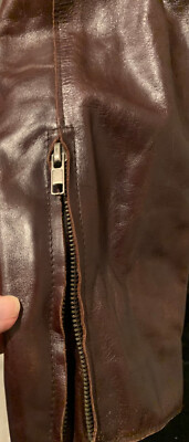 Armani Exchange Mens Brown Genuine Leather Jacket Medium | eBay