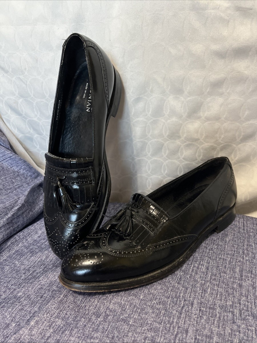 Bostonian Classics 26271 USA Kiltie Tassel Wingtip Loafers Men\'s 12 D/B Black Bostonian Shoes Mens 12 B/AA Wingtip Tassel Kiltie Loafer  main image 4