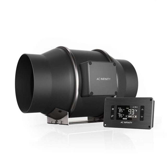 Inline Duct Fan with Thermostat Booster Sensor Vent Exhaust Blower Grow