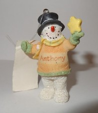 Christmas Ornament Snowman Choose Name Top Hat Russ Boys Holds Star Personalized