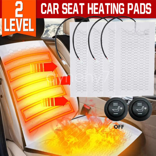Seats Carbon Fiber Heated Seat Heater Pad Kit Car Cushion Switch 12V Universal