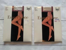 EVAN-PICONE Womens Size 2 Shell Beige Panty Hose Control Top Sheer Lot Of 2 NEW