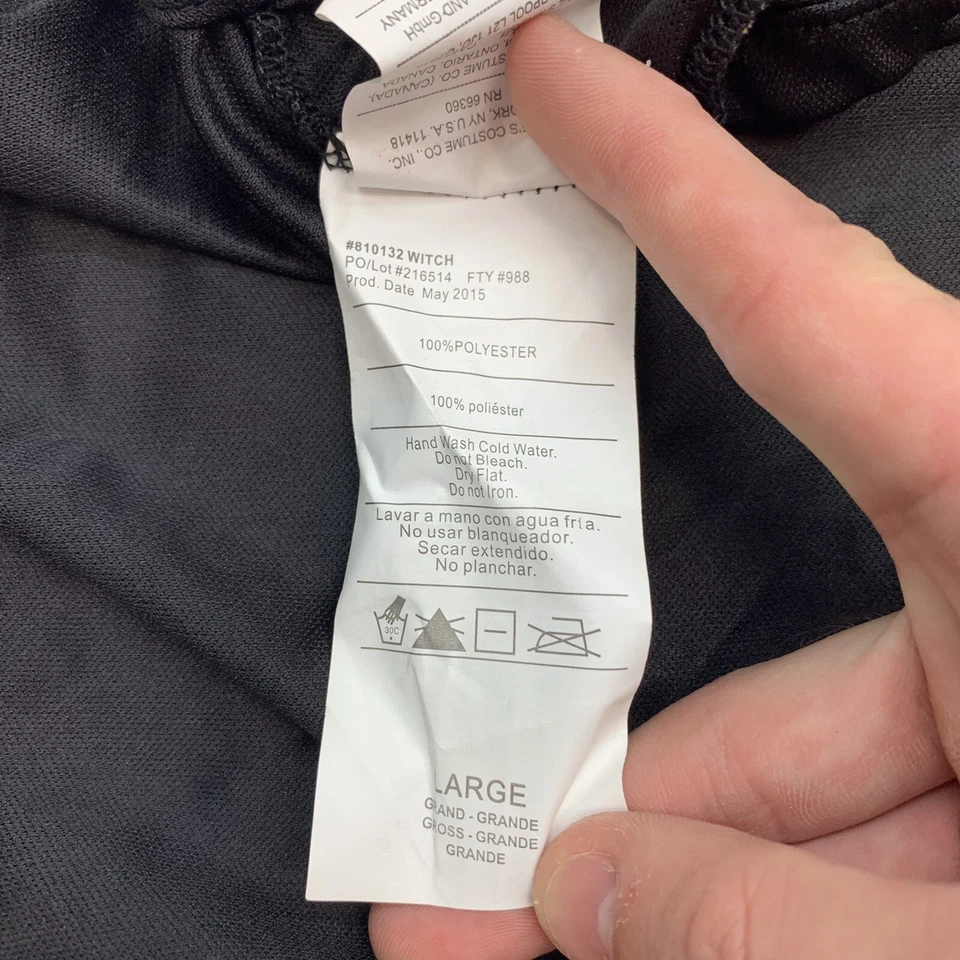 Disfraz de túnica de bruja rubíes negra y naranja talla grande Foto 3 de 3