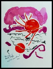 André MARCHAND :  Hommage à Raoul DUFY,  lithographie signée  1965