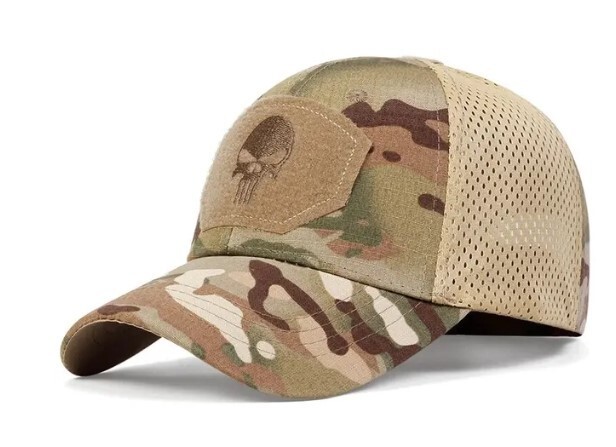 Casquette Militaire Punisher 3 - Treillis Beige, Taille Unique Unisexe