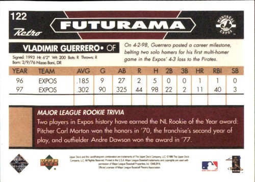 Vladimir Guerrero ⚾ Collection MLB AU CHOIX 1996 - 1999 EXPOSITIONS DE MONTRÉAL ⚾ SÉNATEUR - Photo 145 sur 203